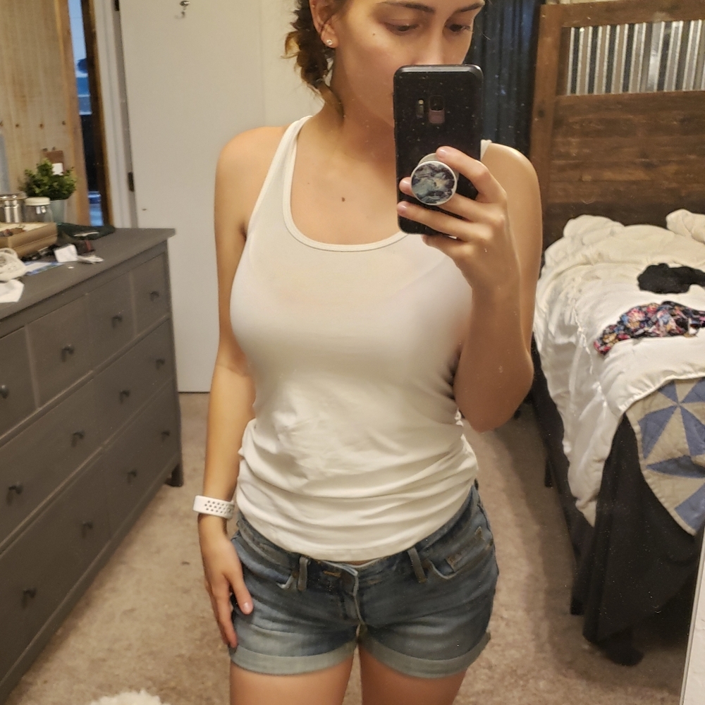White Casual Tank Top